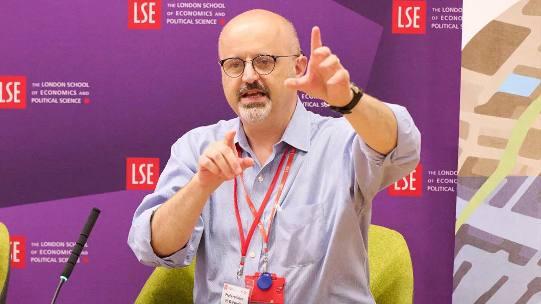 Professor Francisco H. G. Ferreira speaks during the International Inequalities Institute's 10th anniversary event