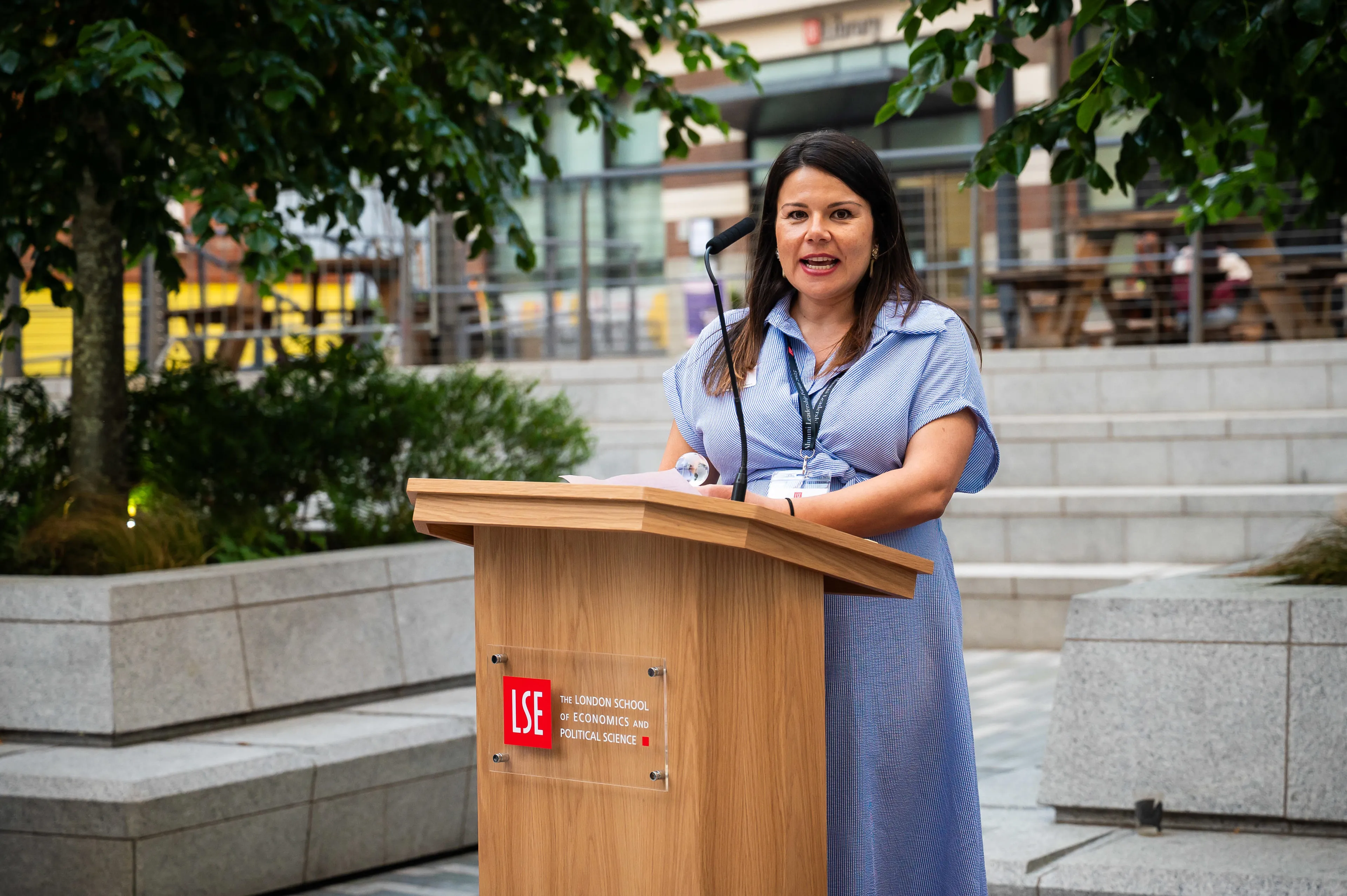 Despina Manousos Laurent speaking at the alumni volunteer awards 2025